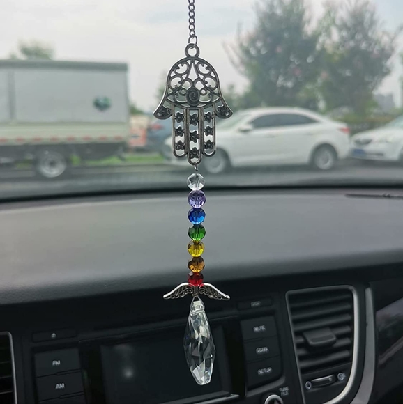 Hamsa, crystal chakra & teardrop prism - Picture 2 of 12